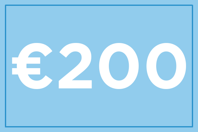 Gavekort på 200 €