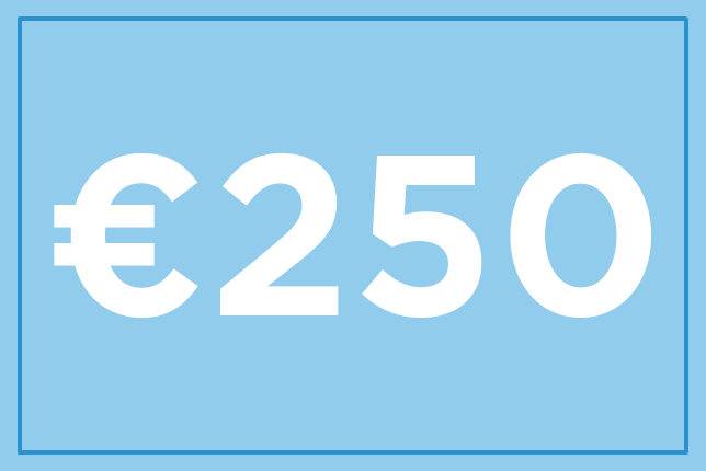 Gavekort på 250 €