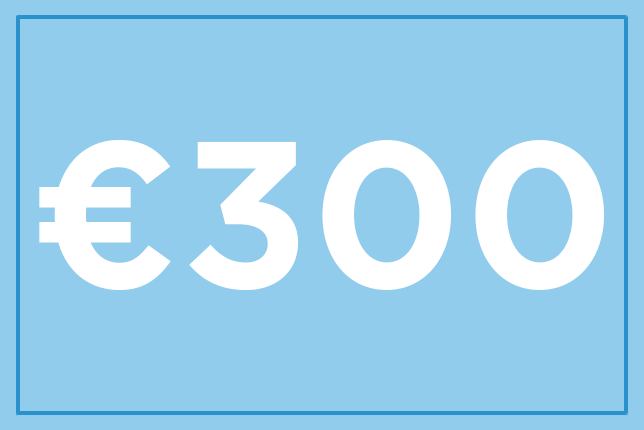 Gavekort på 300 €